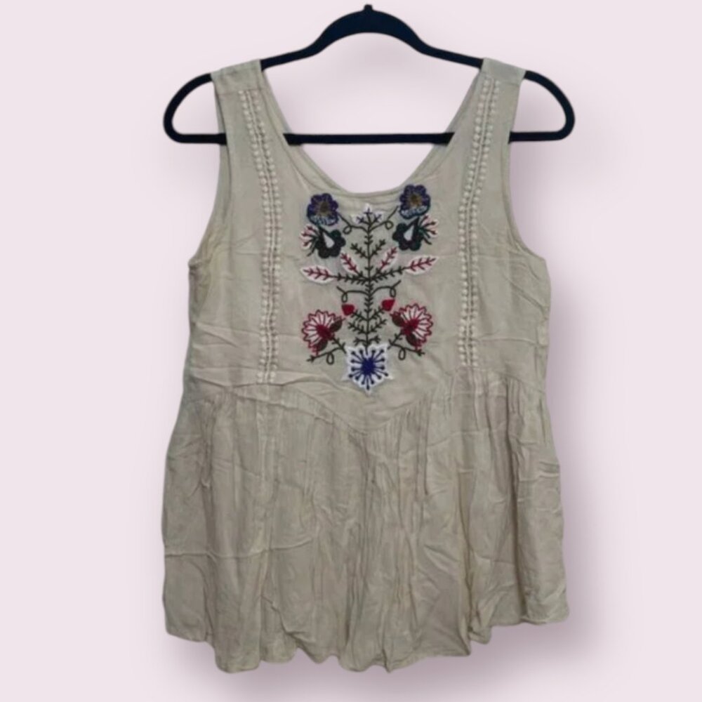 ⭐️ Babydoll Embroidered Boho Peasant Hipster Hippie Chic Glam Festival Blouse